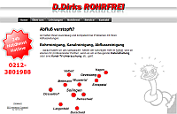 Rohrreinigung Dirks aus Solingen, Screenshot